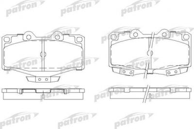 PATRON Колодки тормозные дисковые передн TOYOTA: 4 RUNNER 90-96, HILUX пикап 87-, LAND CRUISER 84-, LAND CRUISER 80 90-97, LAND CRUISER 90 96-, LAND CRUISER Hardtop 90-96, VW: TAR (PBP797)