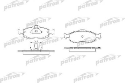 PATRON Колодки тормозные дисковые передн FORD: COUGAR 98-01, MONDEO I 93-96, MONDEO I седан 93-96, MONDEO I универсал 93-96, MONDEO II 96-00, MONDEO II седан 96-00, MONDEO II унив (PBP884)