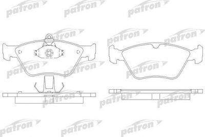PATRON Колодки тормозные дисковые передн OPEL: CALIBRA A 92-97, OMEGA B 94-00, OMEGA B универсал 94-99, VECTRA A 93-95, VECTRA A хечбэк 93-95, SAAB: 900 II 93-98, 900 II кабрио 93 (PBP901)