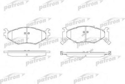 PATRON Колодки тормозные дисковые передн CHRYSLER: GS DAYTONA SHELBY купе 87-92, LE BARON кабрио 89-96, SARATOGA 89-95, VOYAGER I 84-95, VOYAGER II 95-01, DODGE: CARAVAN II 95-01 (PBP977)