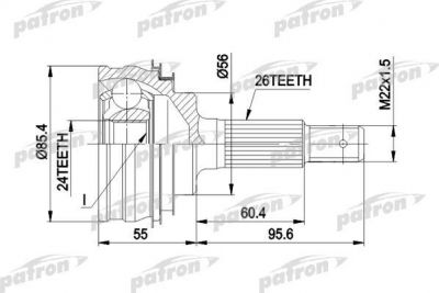 PATRON ШРУС наружн к-кт TOYOTA: CAMRY 83-05/91, CARINA II 10/83-05/88, CELICA GT 85-01/94, COROLLA 83-06/92, RAV 4 I 2.0 16v 06/94-06/00, без ABS (PCV1070)