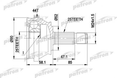 PATRON ШРУС наружн к-кт LANCIA: DEDRA 1.6/1.8 93- (PCV1110)