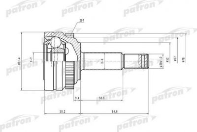 PATRON ШРУС наружн к-кт OPEL: Astra F 94-98 (PCV1118)