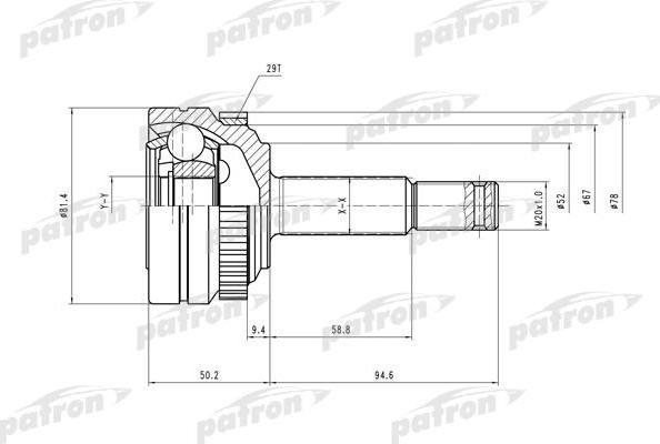 PATRON ШРУС наружн к-кт OPEL: Astra F 94-98 (PCV1118)