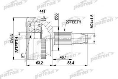 PATRON ШРУС наружн к-кт ALFA ROMEO: 164 9.92- (PCV1152)