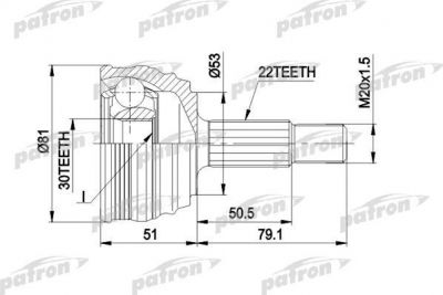 Patron PCV1190 шарнирный комплект, приводной вал на VW POLO Variant (6KV5)