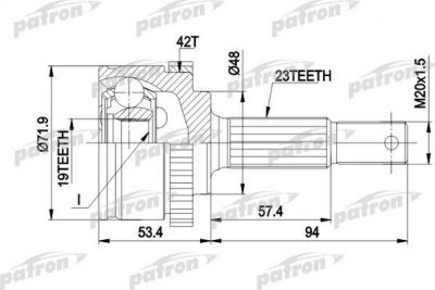 PATRON ШРУС наружн к-кт NISSAN: MICRA 92-03 (PCV1197)