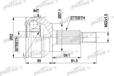 PATRON ШРУС наружн к-кт FORD: MONDEO с и без ABS 1.93- (PCV1201)
