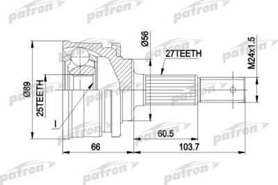 PATRON ШРУС наружн к-кт NISSAN: MAXIMA 88 - 94, PRAIRIE 83 - 88, PRIMERA Traveller 90 - 98 (PCV1323)