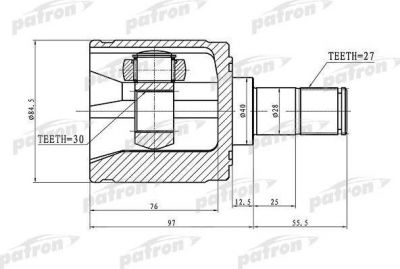 PATRON ШРУС внутренний правый 27x40x30 HONDA ACCORD CL/CN/CM 02-08 (PCV1340)