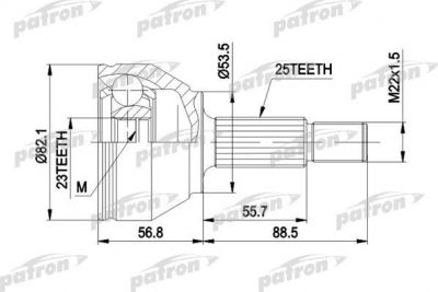 PATRON ШРУС наружн к-кт FORD: FOCUS 1.6/1.8TD, 2.0 98- (PCV1354)