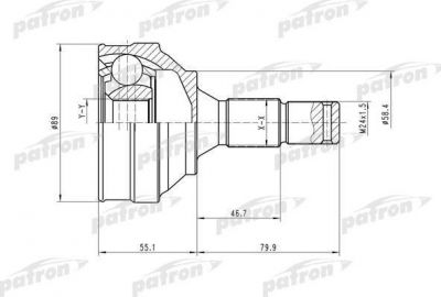 PATRON ШРУС наружн к-кт [A:25, B:34] PEUGEOT: Partner 00- (PCV1446)