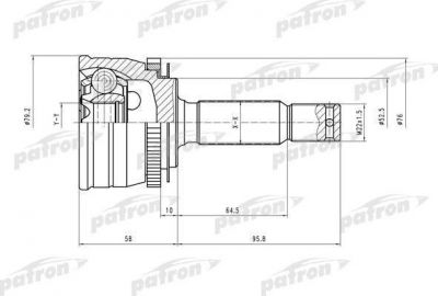 PATRON ШРУС наружн к-кт HYUNDAI: Getz 02- [A:25, B:22, ABS:48] (PCV1545)