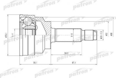 PATRON ШРУС наружн к-кт KIA: Rio 00-05 (PCV1548)