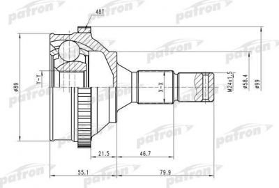 PATRON ШРУС наружн к-кт CITROEN: Berlingo 1.6HDI 05- [A:25, B:34 ABS:48] (PCV1585)