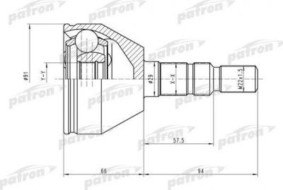 PATRON ШРУС наружн к-кт OPEL: Astra H/Zafira B 04- (PCV1613)