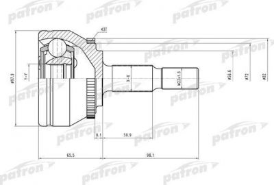PATRON ШРУС наружн к-кт VOLVO: S40/V40 00-04 (PCV1642)