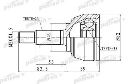 PATRON ШРУС наружн Nissan: Micra/Note 1.5DCi 05> (PCV1667)