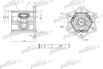 Patron PCV1783 шарнирный комплект, приводной вал на VW GOLF V (1K1)