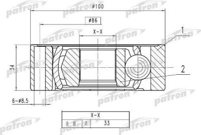 Patron PCV1787 шарнирный комплект, приводной вал на VW GOLF IV (1J1)