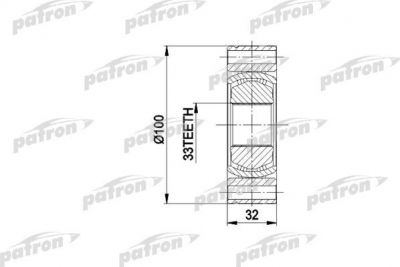 PATRON ШРУС внутр/наружн к-кт VW: TRANSPORTER Т2 1.6 -7.92 (PCV3001)