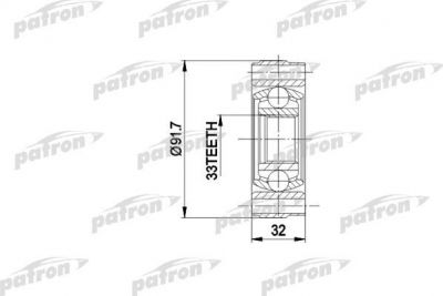 PATRON ШРУС внутр к-кт VW: GOLF, JETTA, POLO 1.0-1.3 (PCV3003)