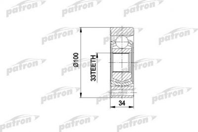 PATRON ШРУС внутр к-кт AUDI: 80, 90 QUATTRO, VW: GOLF, JETTA, VENTO 1.8-2.0 11.91-, PASSAT 1.9-2.3 12.82-3.88, 1.6-2.0 4.88-10.93 (PCV3010)