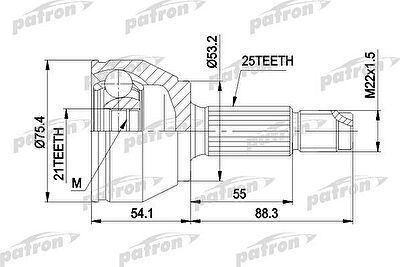 PATRON ШРУС наружн к-кт FORD: FOCUS 98- (PCV3385)