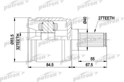 Patron PCV5005 шарнирный комплект, приводной вал на HONDA PRELUDE III (BA)