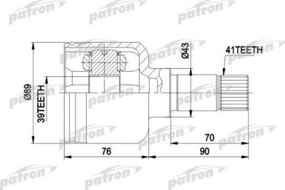 PATRON ШРУС внутр к-кт [A:41, B:39, D:89] CITROEN: JUMPER бортовой 94-02, JUMPER автобус 94-02, JUMPER фургон 94-02, FIAT: DUCATO бортовой 94-02, DUCATO авто (PCV5020)