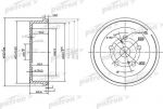 PATRON Барабан тормозной задн TOYOTA: CARINA E 92-97, CARINA E Sportswagon 93-97, CARINA E седан 92-97, CARINA II 87-93, CARINA II седан 87-93, CELICA к (PDR1182)