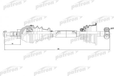 PATRON Полуось лев RENAULT: 19 1.2/1.4 JB4/5 88> (PDS0048)