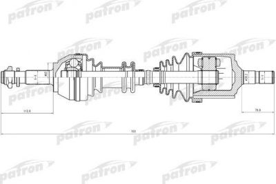 PATRON Полуось лев PEUGEOT: J5, CITROEN: C25,FIAT: Ducato 1.8-2.5TD (PDS0082)