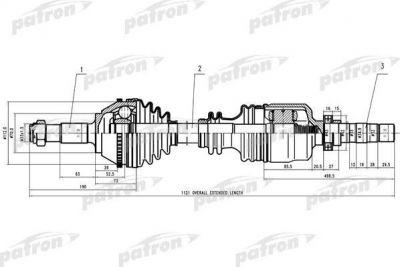 PATRON Полуось прав FIAT: Ducato,PEUGEOT: Boxer 2.0-2.5D MG5 94> 1.8Q +ABS (PDS0161)