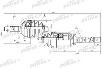 PATRON Полуось прав OPEL: Vivaro, RENAULT:Traffic 2.0 16V/1.9Di 01> (PDS0378)