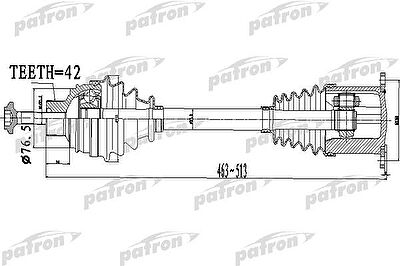 Patron PDS0478 приводной вал на AUDI A4 Avant (8K5, B8)