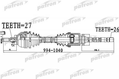 Patron PDS0485 приводной вал на FORD KUGA I