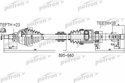 Patron PDS0525 приводной вал на NISSAN NOTE (E11)