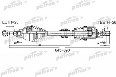 Patron PDS0526 приводной вал на NISSAN NOTE (E11)