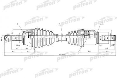 PATRON Полуось лев FIAT: Doblo 1.3/1.9JTD 01> (PDS0635)