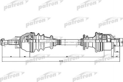 PATRON Полуось прав RENAULT: 19 I 1.7/1.7/1.9 D 88-92, 19 I Chamade 1.7/1.7/1.9 D 88-92, 19   1.7/1.7/1.9 D 88-92, 19   седан 1.7/1.7/1.9 D 88-92 (PDS1075)