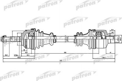 PATRON Полуось прав RENAULT: KANGOO 1.2/1.4/D 55 1.9/D 65/D 65 1.9 97-, KANGOO Express 1.2/1.4/D 55 1.9/D 65 1.9 97-, KANGOO Rapid 1.2/1.4/D 55 1.9/D 65 1.9 97- (PDS1432)