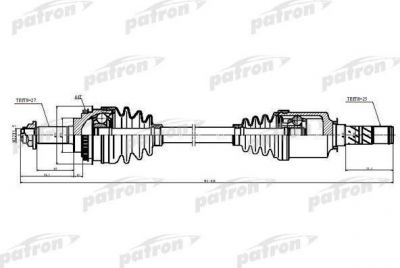 PATRON Полуось лев/прав SUBARU: FORESTER 03-08, IMPREZA 2005 (PDS5528)