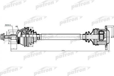 PATRON Полуось лев AUDI: A6, A6 QUATTRO, A8, A8 QUATTRO, S8 98-04 (PDS9039)