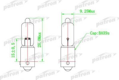 Patron PLH6W лампа накаливания, oсвещение салона на 3 (E90)