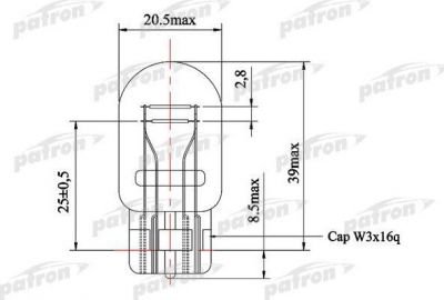 Patron PLW21/5 лампа накаливания, фонарь сигнала тормож./ задний на TOYOTA YARIS VERSO (_NLP2_, _NCP2_)