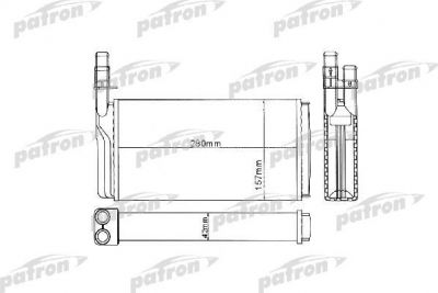 PATRON Радиатор отопителя ALFA ROMEO: 164 2.0/2.0T.S./2.5TD, FIAT: CROMA, LANCIA THEMA all, 84- (PRS2001)