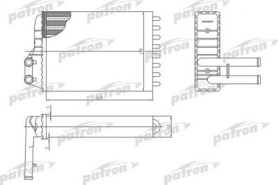 PATRON Радиатор отопителя CHRYSLER: NEON 2.0/1.8/1.6 94-, CRUISER all 00-, DODGE: NEON, PLYMOUTH: NEON (PRS2016)