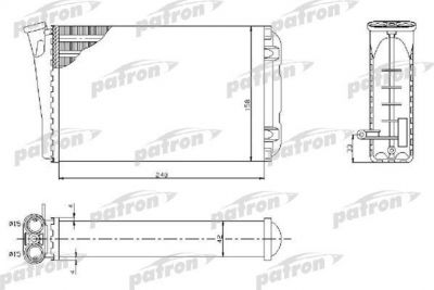 PATRON Радиатор отопителя OPEL: OMEGA B 2.0-2.5TD, 94- (PRS2048)