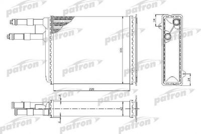 PATRON Радиатор отопителя CITROEN: JUMPER, FIAT: DUCATO, PEUGEOT: BOXER 2.0-2.5TD, 94-02 (PRS2081)